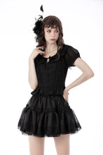 Load image into Gallery viewer, Black lolita girl frilly top IW091