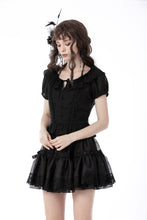 Load image into Gallery viewer, Black lolita girl frilly top IW091