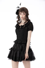 Load image into Gallery viewer, Black lolita girl frilly top IW091