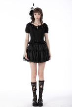 Load image into Gallery viewer, Black lolita girl frilly top IW091