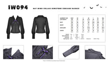 Load image into Gallery viewer, Bat wing collar gemstone corsage blouse IW094