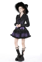 Load image into Gallery viewer, Bat wing collar gemstone corsage blouse IW094