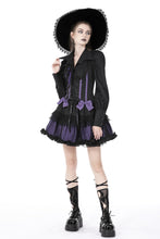 Load image into Gallery viewer, Bat wing collar gemstone corsage blouse IW094