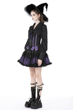 Load image into Gallery viewer, Bat wing collar gemstone corsage blouse IW094