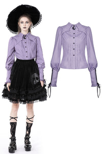 Star collar purple witch blouse IW095