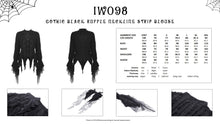 Load image into Gallery viewer, Gothic black ruffle neckline strip blouse IW098