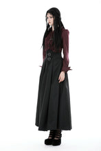 Load image into Gallery viewer, Gothic wine red ruffle blouse IW103RD