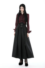 Load image into Gallery viewer, Gothic wine red ruffle blouse IW103RD