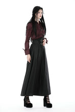 Load image into Gallery viewer, Gothic wine red ruffle blouse IW103RD