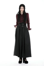 Load image into Gallery viewer, Gothic wine red ruffle blouse IW103RD