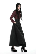 Load image into Gallery viewer, Gothic wine red ruffle blouse IW103RD