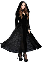 Load image into Gallery viewer, Black Long Sleeve Gothic Vampire Punk Scene Clothing velvet jacket gown JW011 - Gothlolibeauty