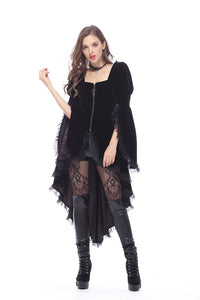 Gothic noble velvet pleated cocktail jacket JW104 - Gothlolibeauty