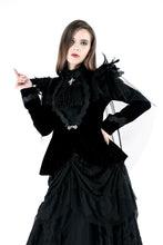 Load image into Gallery viewer, Gothic velvet jacket with swallow shoulder JW116 - Gothlolibeauty