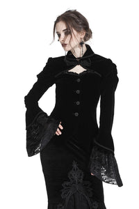 Gothic gorgeous bishop sleeves buttoned velvet jacket JW172 - Gothlolibeauty