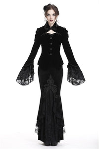 Gothic gorgeous bishop sleeves buttoned velvet jacket JW172 - Gothlolibeauty