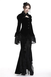 Gothic gorgeous bishop sleeves buttoned velvet jacket JW172 - Gothlolibeauty