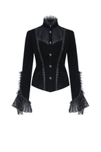 Load image into Gallery viewer, Gothic elegant lacey velvet blouse-shape jacket JW173 - Gothlolibeauty