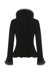Gothic royal floral stand-up collar velvet jacket JW180