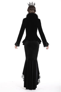 Gothic royal floral stand-up collar velvet jacket JW180 - Gothlolibeauty