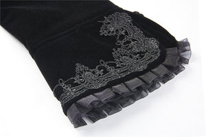 Gothic royal floral stand-up collar velvet jacket JW180 - Gothlolibeauty