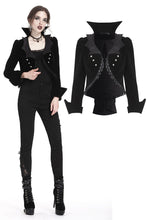 Load image into Gallery viewer, Gothic bat collar velvet short tailed jacket JW182 - Gothlolibeauty