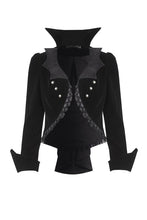 Load image into Gallery viewer, Gothic bat collar velvet short tailed jacket JW182 - Gothlolibeauty