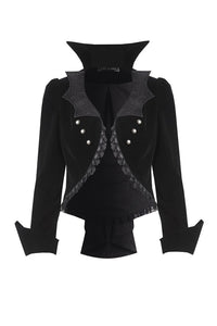 Gothic bat collar velvet short tailed jacket JW182 - Gothlolibeauty