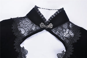 Elegant gothic velvet and lace jacket JW189 - Gothlolibeauty