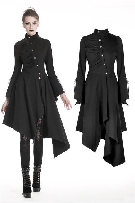 Punk long jacket with oblique asymmetrical shape JW208 - Gothlolibeauty