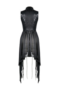 Punk chiffon irregular hem underbust sleeveless jacket JW212 - Gothlolibeauty