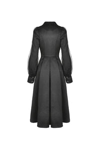 Women's lapel open front long cardigan gothic coat JW216