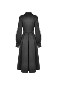 Women's lapel open front long cardigan gothic coat JW216