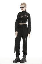 Load image into Gallery viewer, Punk women&#39;s moto irreqular zip cape coat JW217