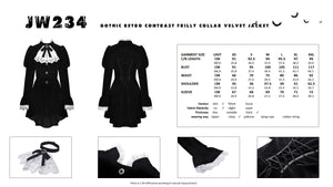 Gothic retro contrast frilly collar velvet jacket JW234