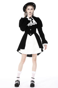 Gothic retro contrast frilly collar velvet jacket JW234