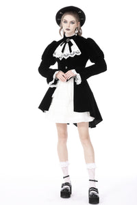 Gothic retro contrast frilly collar velvet jacket JW234