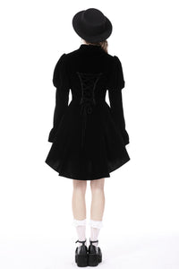 Gothic retro contrast frilly collar velvet jacket JW234
