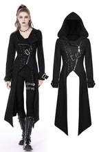 Load image into Gallery viewer, Punk rebel asymmetrical hooded long coat JW238