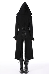 Punk rebel asymmetrical hooded long coat JW238