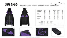 Load image into Gallery viewer, Harajuku purple cat with wing back velvet lining jacke JW240