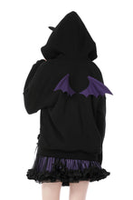 Load image into Gallery viewer, Harajuku purple cat with wing back velvet lining jacke JW240