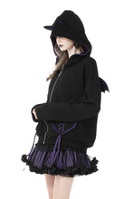 Load image into Gallery viewer, Harajuku purple cat with wing back velvet lining jacke JW240