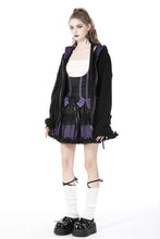 Load image into Gallery viewer, Harajuku purple cat with wing back velvet lining jacke JW240