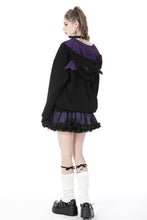 Load image into Gallery viewer, Harajuku purple cat with wing back velvet lining jacke JW240
