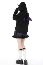 Load image into Gallery viewer, Harajuku purple cat with wing back velvet lining jacke JW240