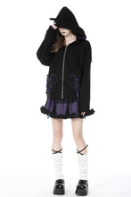 Load image into Gallery viewer, Harajuku purple cat with wing back velvet lining jacke JW240