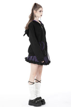 Load image into Gallery viewer, Harajuku purple cat with wing back velvet lining jacke JW240