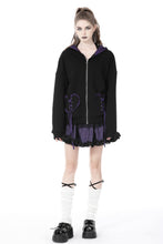 Load image into Gallery viewer, Harajuku purple cat with wing back velvet lining jacke JW240
