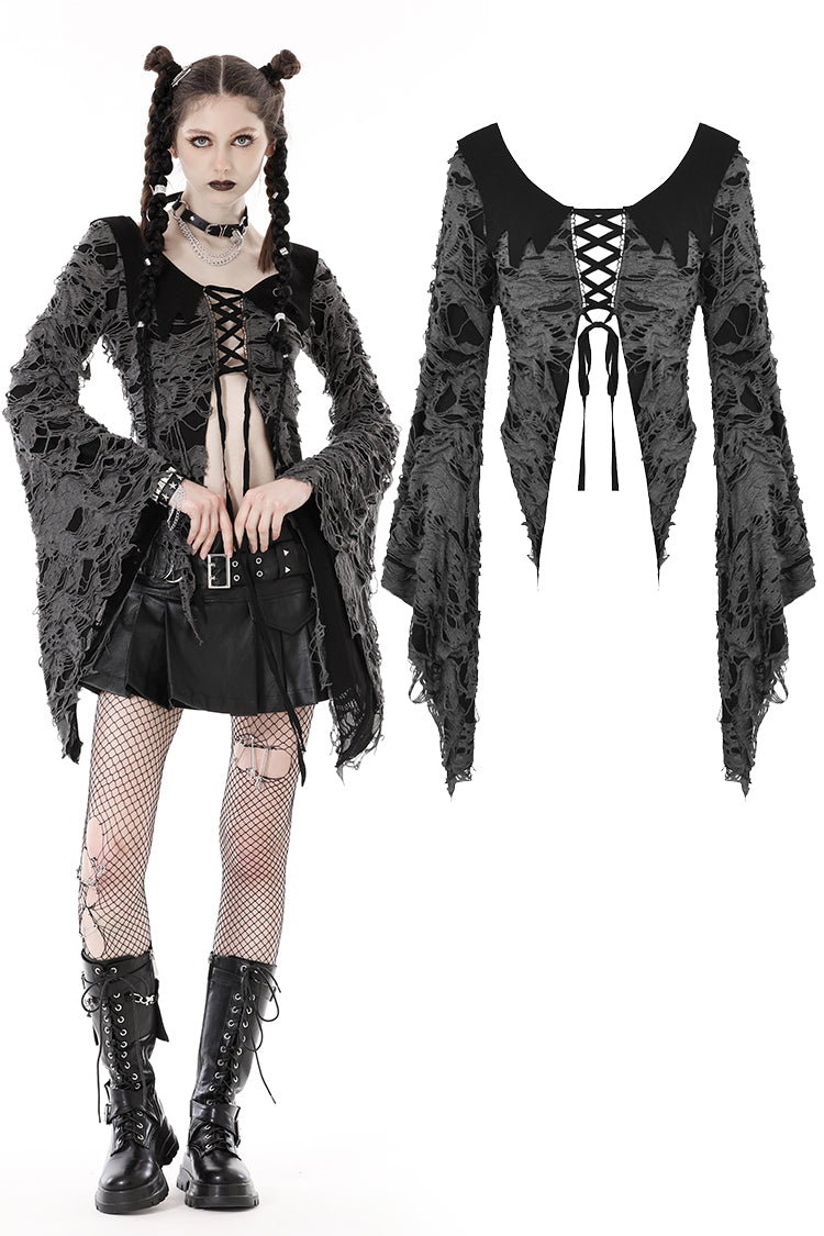 Gothic decadent shredded cardigan JW242 – DARK IN LOVE